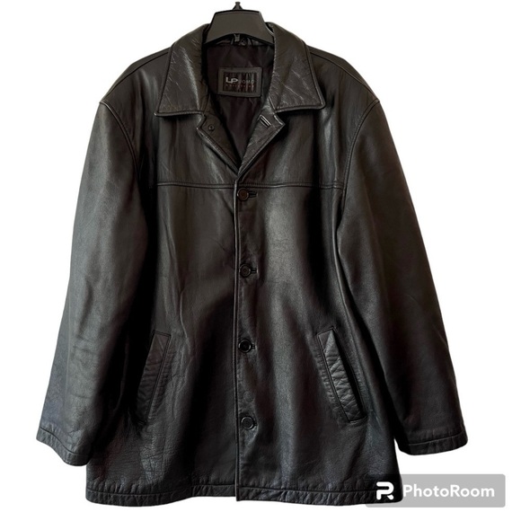 LP Uomo Collection Men’s Black Leather Jacket Size XL
